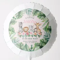 Pink Floral Safari Baby Shower Balloon Girl Jungle