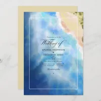 Watercolor Summer Beach Wedding Invitation