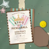 Retro County Club King of Pickleball Birthday Invitation