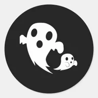 White Boo  Classic Round Sticker