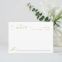 Modern Elegant Gold Calligraphy Wedding Advice Card