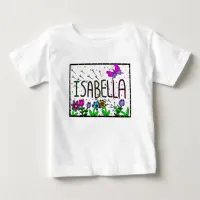 Isabella Girl's Name, Whimsical Art Baby T-Shirt