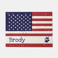 Patriotic Dog Placemat - USA Flag  American Flag Doormat