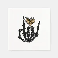 Skeleton Heart Hands Classic Napkins