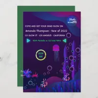 Under the Sea Glow Graduation Party Invitation