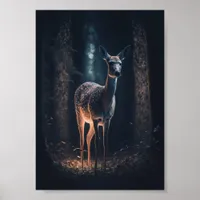 Deer in a Magical Forest Poster