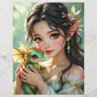 Pretty Elven Fairy & Dragon | Scrapbook