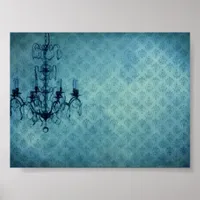 Grunge Wallpaper Chandelier 3 Poster