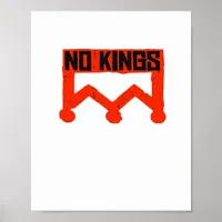 No Kings Protest Graphic Grunge Crown  American Cl Poster