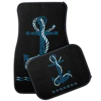 Distressed Anchor Blue DADB Car Mat