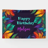 Birthday | Bold Neon Tropical Foliage 5 Banner