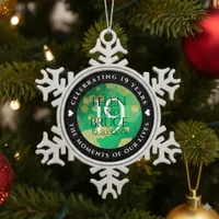 Elegant 19th Jade Wedding Anniversary Celebration Snowflake Pewter Christmas Ornament
