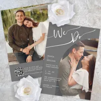 Modern QR Code Photo Wedding Invitation