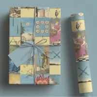 Vintage French Pastel Hand Drawn Tarot Wrapping Paper Sheets