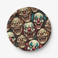 Spooky Creepy Clown Zombie Halloween Paper Plates