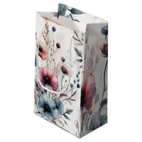 Alcohol Ink Floral Watercolor  Small Gift Bag