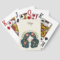 Virgo Maiden Zodiac Floral  Jumbo Poker Cards