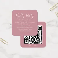 Dusty Pink Wedding Website QR Code RSVP