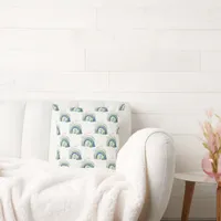 Watercolor Rainbow Pattern Throw Pillow