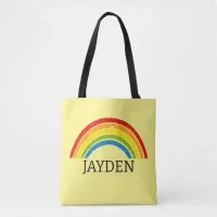 Cute Rainbow Themed Personalized  Tote Bag