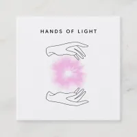 *~* Hands Energy Ball + Lights Reiki Healing Square Business Card