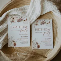 Birthday Invitation Boho Pampas