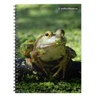 Cute Green Frog Strikes a Pose on the Hose Notebook