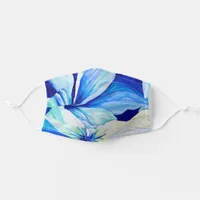 Watercolor Floral Pattern with Persian Lilies Adult Cloth Face Mask