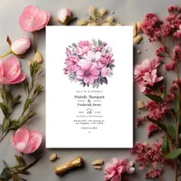 Simply Pink Floral Spring Wedding Invitation