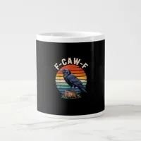 F-Caw-F Raven Moon Gothic Halloween Crow Bird Love Giant Coffee Mug