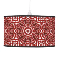 Modern Batik Red & White Geo Star Lamp Shade