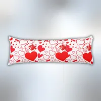 Simple Red Hearts Romantic Love On White | Body Pillow