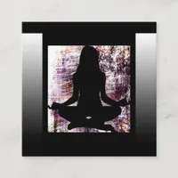 Purple and Black Mediation Yoga Business Cards