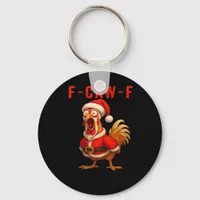 F-Caw-F Chicken Christmas Vintage Cool Keychain