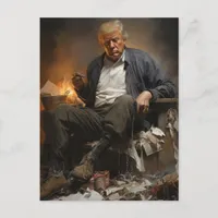 Trump on a Pile of Flaming Trash Postcard