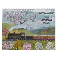 Steam Locomotive Trains Seasonal Art Calendar