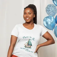 "Oh, Baby" Sailboat Mom-to-Be T-Shirt Blue Design