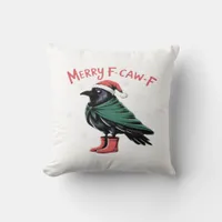 Merry Christmas F Caw F Vintage Classic Style Throw Pillow