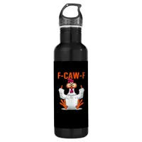 F-Caw-F Funny Chicken Classic Minimal Clean Stainless Steel Water Bottle