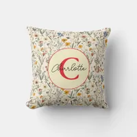 A Little Wildflower Girl Baby Shower Throw Pillow