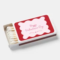 Happy Valentine's Day Modern Trendy Pink & Red  Matchboxes