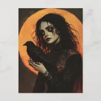 The Lady and Her Crow Postcard