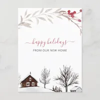 Winter Snow Scene New Home Weve Moved Holiday Card