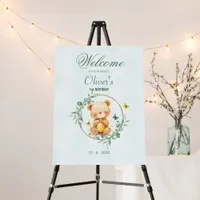 Honey Bear Foliage Soft Mint Green Watercolor Foam Board