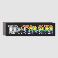 Rainbow Human LGBTQ+ Pride and Support Car Magnet