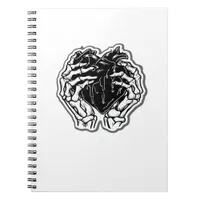 Skeleton Heart Hands Funny Notebook