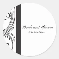 Black and White Swirls Wedding Envelope Seal