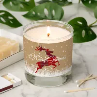 Merry Christmas Reindeer Tartan Red/Kraft ID590 Scented Candle