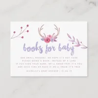 Watercolor Boho Tribal Baby Shower Book Request Enclosure Card