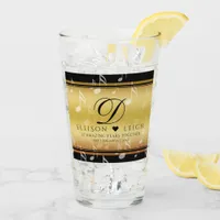 Elegant 27th Music Wedding Anniversary Glass